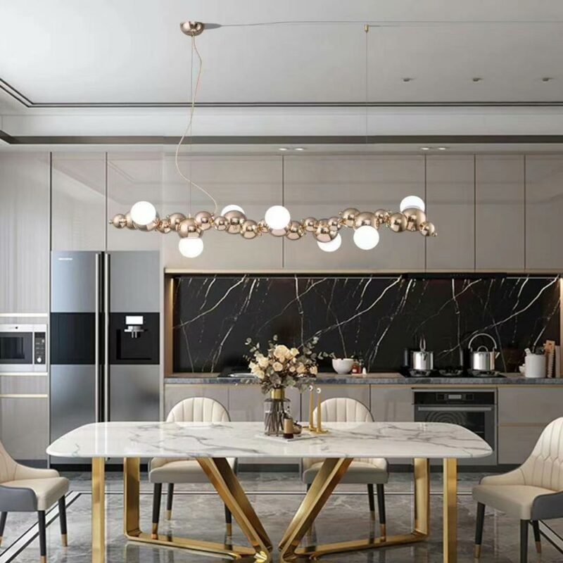 Nordic restaurant chandelier light luxury art living room creative personality long dining table bar light fixture 4