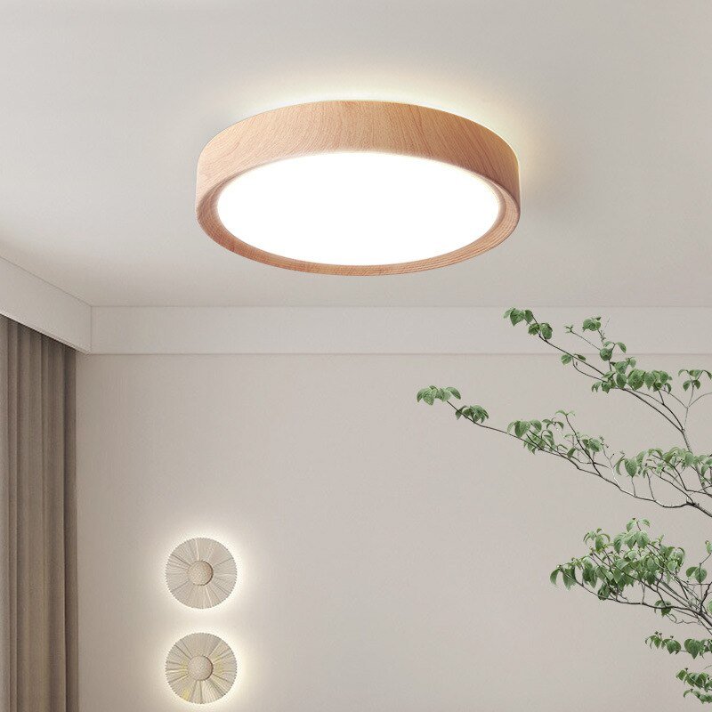 LED Ceiling Light Modern Simple Wood Round  Ceiling Lamp For Bedroom Living Room Aisle Lighting Fixture Indoor Ceiling Luminary 2