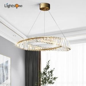 Postmodern light luxury living room chandelier round crystal ring design bedroom dining room circle light 1