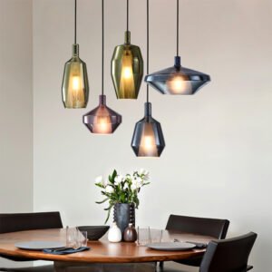 Nordic LED Glass Pendant Lamp Fixture Glass Lampshade Led Bedroom Living Room Kitchen Dining Restaurant Home Decor Hanging Light 1