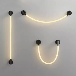 Nordic Minimalist Creative Wall Lamp for Living Room Bedroom Bar Home Decoratives Soft Silicone Tube LED Wall Sconce Appliance 1