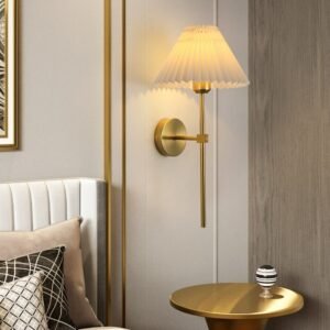 Modern Simple Wall Lamp Bedroom Bedside Living Room Background Decoration Hotel Engineering Fabric Lampshade Wall Light Fixture 1