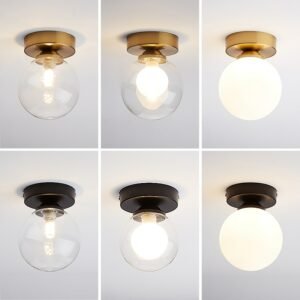 WHITBY modern simple Nordic Round Glass Ball Ceiling Lamp Corridor Lamp Creative Living Room Lights aisle glass  Ceiling Lamp 1