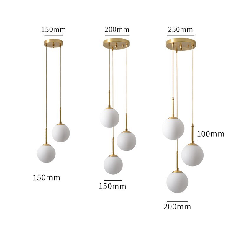 LED Glass Ball Pendant Lamp Modern Fixtures Chandelier Lights for Home Dining Room Indoor Hotel Lobby Decor Stairs Hanging Lamp 4