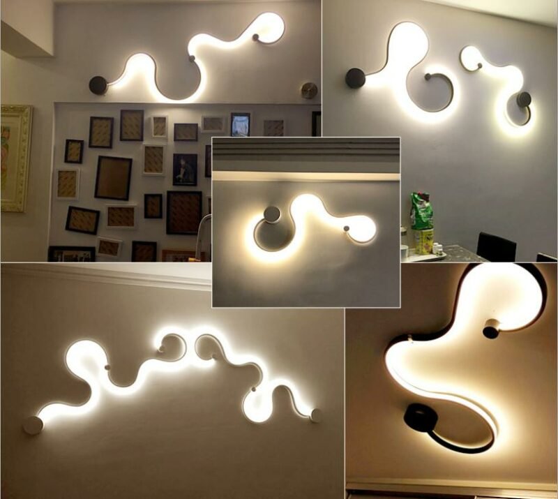 LED post modern minimalist living room aisle wall lamp decoration creative iron art European style TV background wall lamp 2