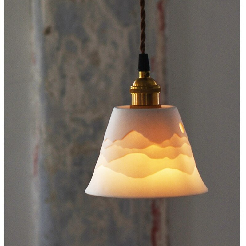 Nordic Vintage Ceramic Pendant Light Aesthetic Room Decorator for Living Room Bedroom Kitchen Minimalist LED Hanglamp Appliance 3