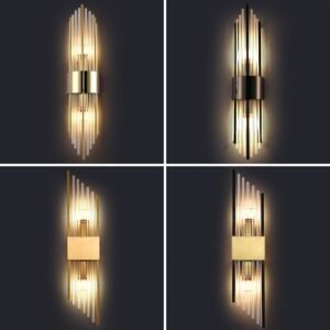 Nordic living room light luxury crystal TV background wall lamp bedroom staircase aisle creative decoration bedside lamps E14 1