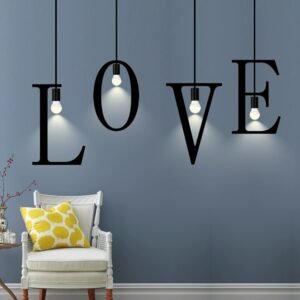 Art DIY Alphabet Letter LED Pendant Lamp for Kitchen Bar Loft Creative Metal Hanglamp Home Decor Personality Lighting Appliance 1