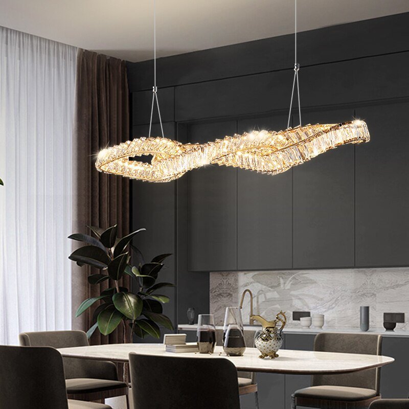 Nordic Shaped Lamp Light Luxury Restaurant Chandelier Post-Modern Crystal Chandelier Creative Bar Table Dining Room Chandelier 4
