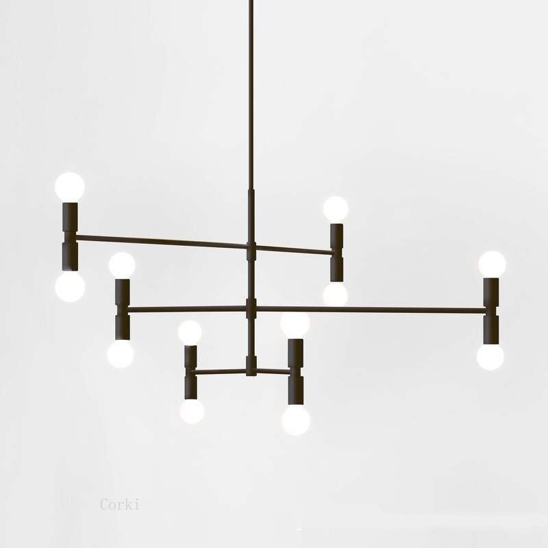 Minimalist Chandelier Lights Black Gold Adjustable Whirling Lamp Nordic Dining Living Room Hanging Lamp Indoor Decor Luminaire 1
