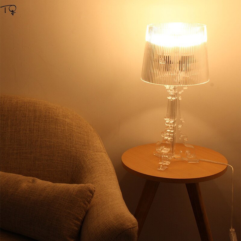 Italy Design Kartell Bourgie Table Lamp  Acrylic E14 LED Indoor Lighting Art Decor Home Studio Living/Model Room Bedroom Bedside 6