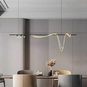 Nordic restaurant chandelier minimalist art bar table lamp simple designer model room long line chandelier 1