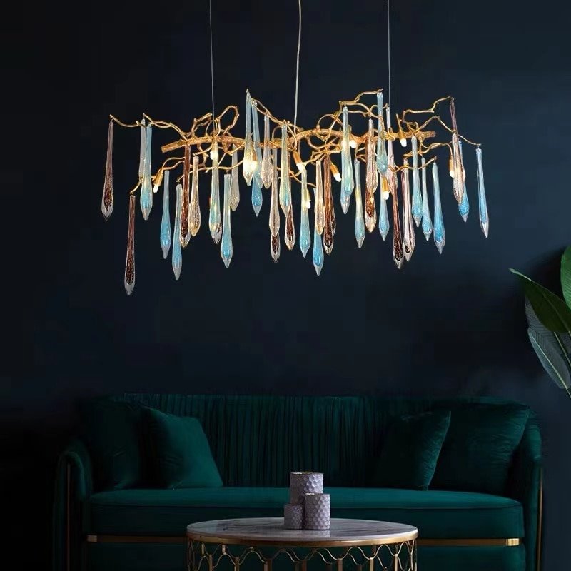 Modern Ceiling  Luxury Chandelier 2023 New Trend Led Piano Wave Pendant Lights Fishbone Home Decoration Accessories Hanging Lamp 2