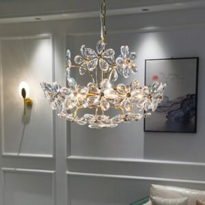 Nordic chandelier European flower chandelier modern art crystal lustre golden For Restaurant child room Luxury Glass Chandelier 1
