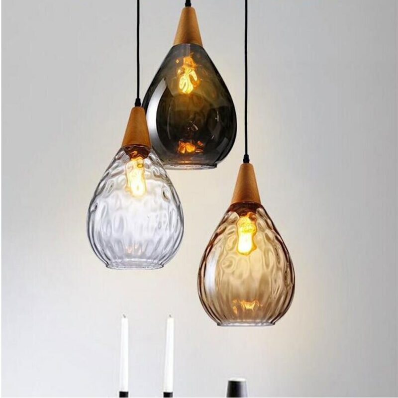 Nordic Glass Pendant Light For Living Room Water Drop Shape E27 Dining Room Bar Bedroom Pendant Lamp Hanging Fixtures 3