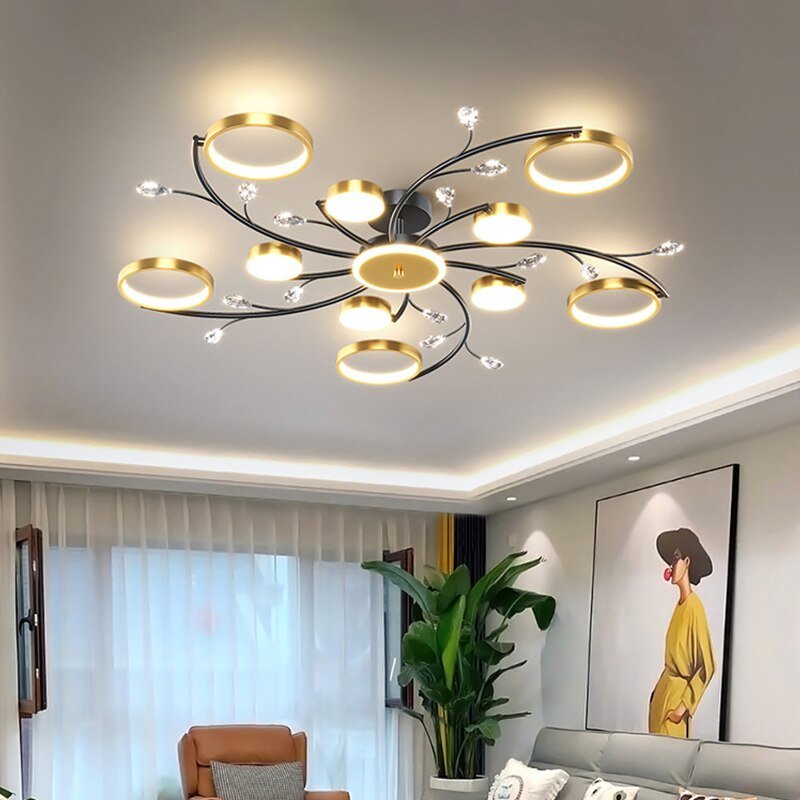 Modern Gold Ceiling Chandelier With Remote Control Living Room Bedroom Lustres Dining Room Ceiling Lamp Light 3