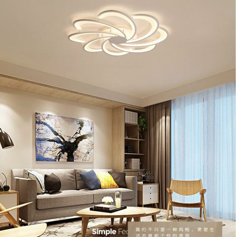 New  Flower  Ceiling Light For Living Room Home  5 6 7 8 Head Panel Light Lamp For  Bedroom Dining room Light Fixture 5