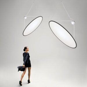 Italy Designer Pendant Lighting Modern black white pendant light  minimalist Suspension Villa Hall Hanging Light 1