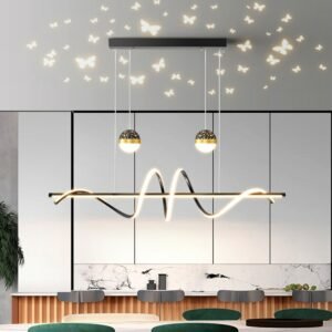 Creative design wave line chandelier dining room bedroom Pendant lights indoor lighting Ceiling lamp hanging light 1