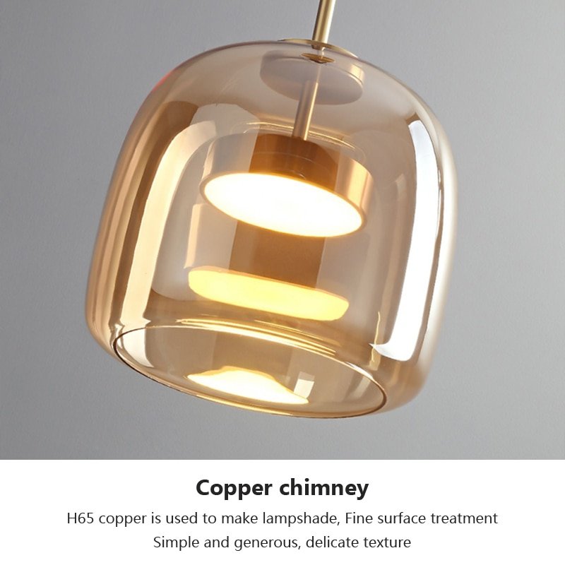 Glass Pendant Light light luxury pendant Lamp Deco Nordic Led Hanging Light Fixtures Bedroom Modern Luminaire Suspension lamp 5