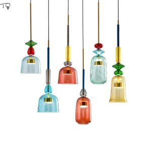 Nordic Colorful Candy Glass Pendant Lights Restaurant Designer Modern Single Head LED Hanging Lamp Bar Dining Room Kids Room 1