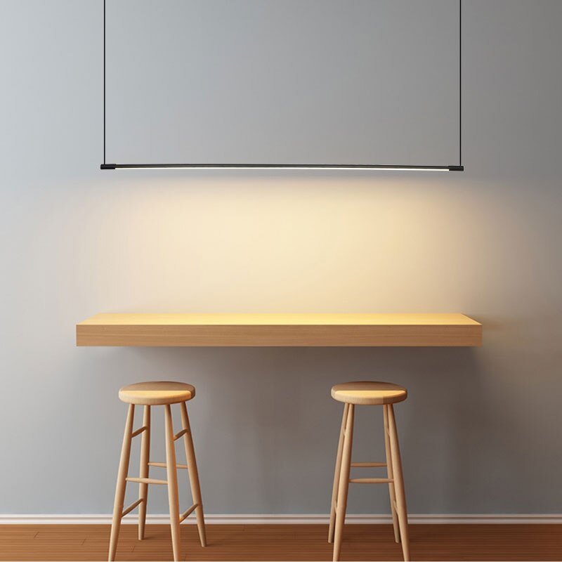 Modern Minimalist Strip Line Pendant Lights Led Hanging Lamps Lighting Fixture Lamp Living Room Decor Chandeliers Hanging Lights 6
