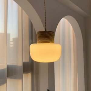 Nordic Japanese Designer Pendant Light LED Glass Hangamp for Bedroom Bedside Kitchen Aesthetic Room Decorator Lighting Appliance 1