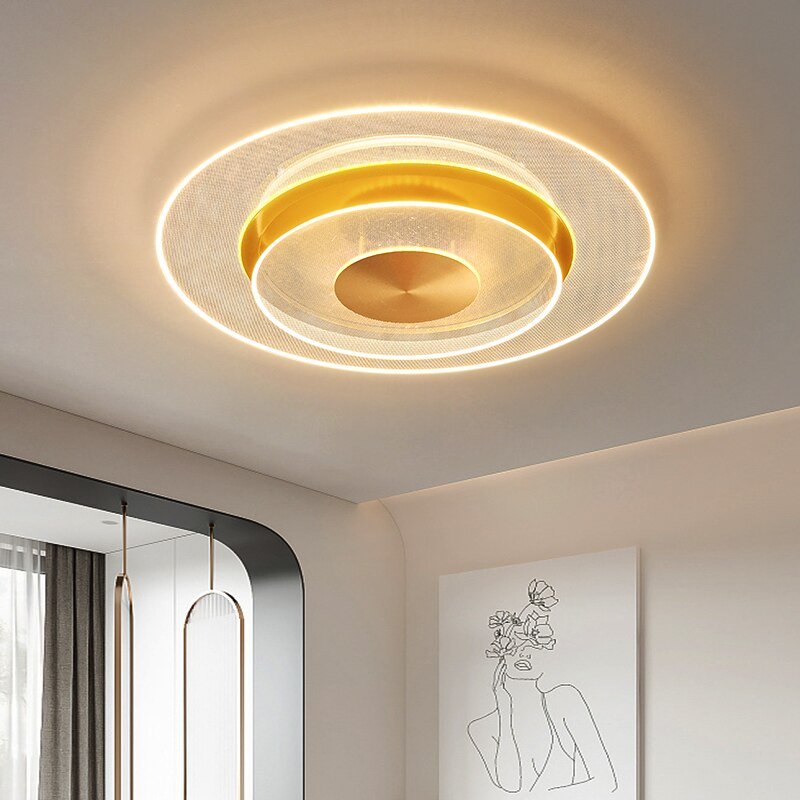 Gold Modern LED Ceiling Light for Room Decoration Bedroom Kitchen Bar Lamp Acrylic Flying Saucer Lighting Applicance Chandelier 3