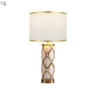 Nordic Luxury Ceramic Table Lamp E27 Modern Minimalist Gold Lustre Desk Light Living Room Decoration Home Bedroom Bedside Lamp 1