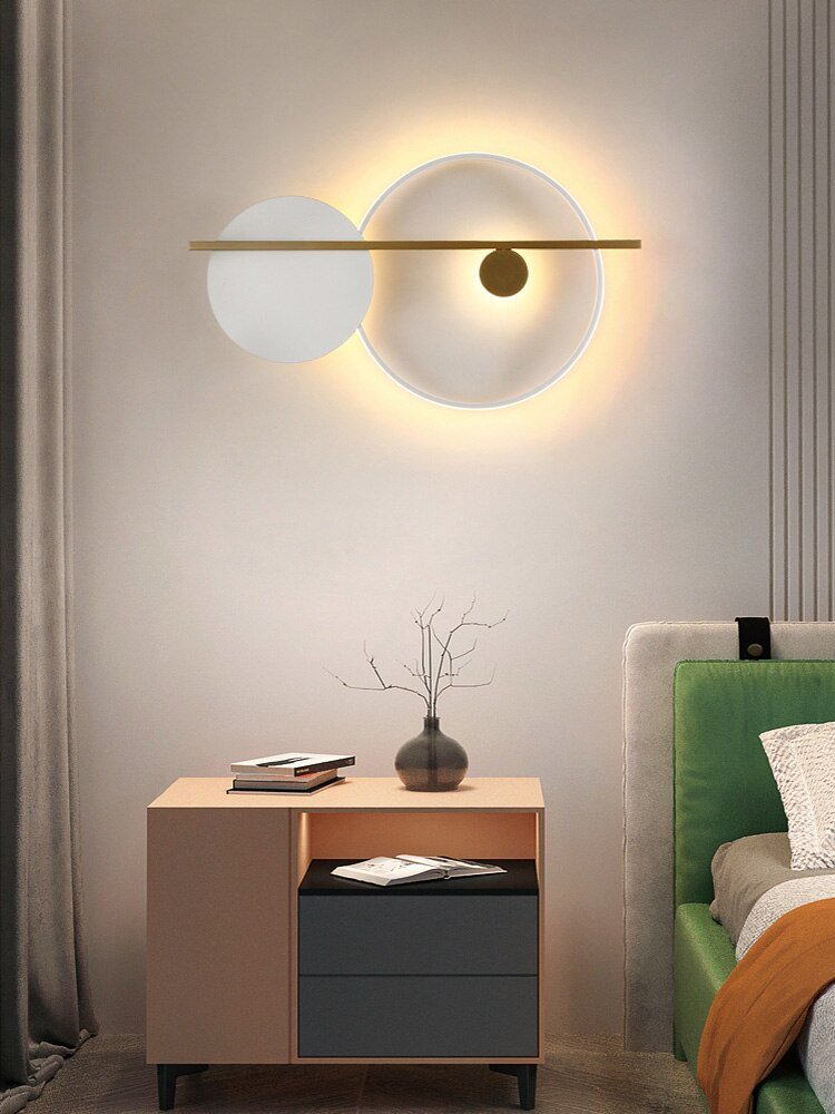 Nordic minimalist bedroom bedside lamp living room background wall lamp designer personality wall light 3