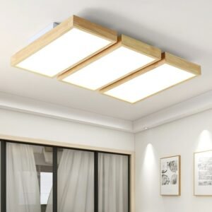 LED Wooden Ceiling Lights Cold Warm White Natural Light Surface Mounted Ceiling Lamps For Bedroom Living Lighting Fixtures 1