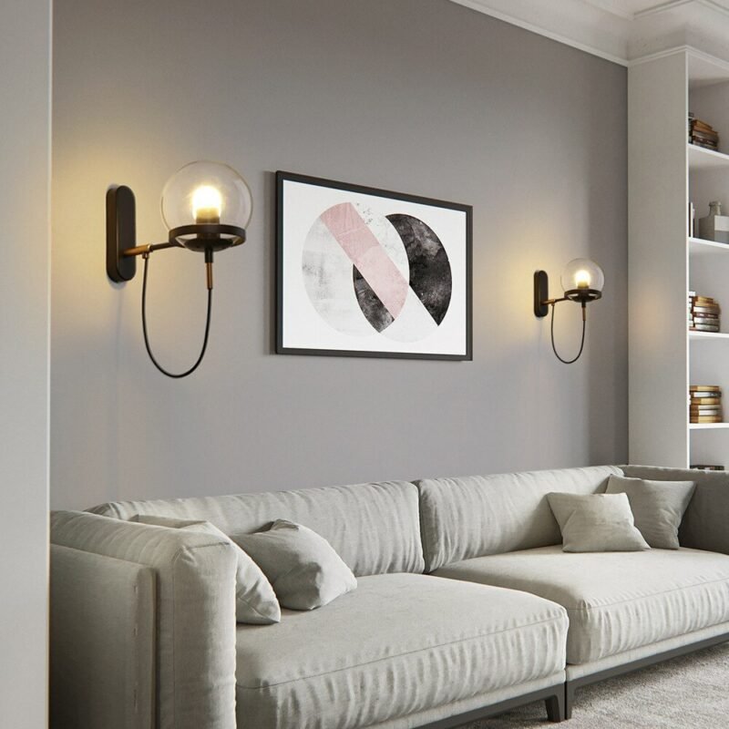 Glass Lampshade Wall Lamps Retro Creative Interior Wall Sconces Bedroom Bedside Sofa Background Wall Room Decor Luminary 5