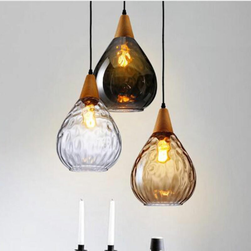 Nordic Glass Pendant Light For Living Room Water Drop Shape E27 Dining Room Bar Bedroom Pendant Lamp Hanging Fixtures 2