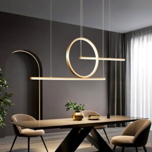 Nordic Circle Black Gold Pendant Light With Remote Control Home Restaurant Living Room Atmosphere Light Modern Led Pendant Light 1