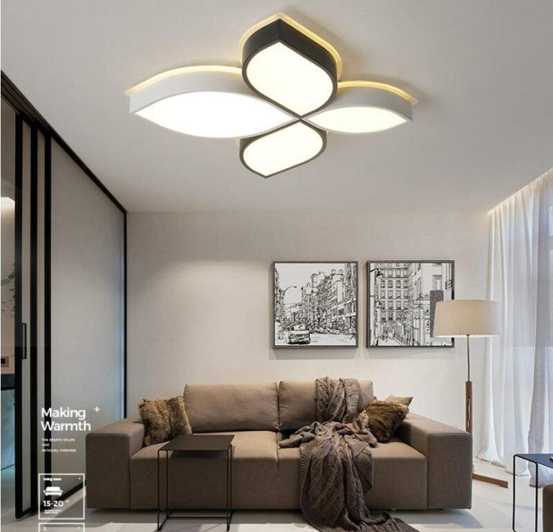led Nordic bedroom ceiling lamp creative clover child room lamp modern minimalist tatami master bedroom lamp 4