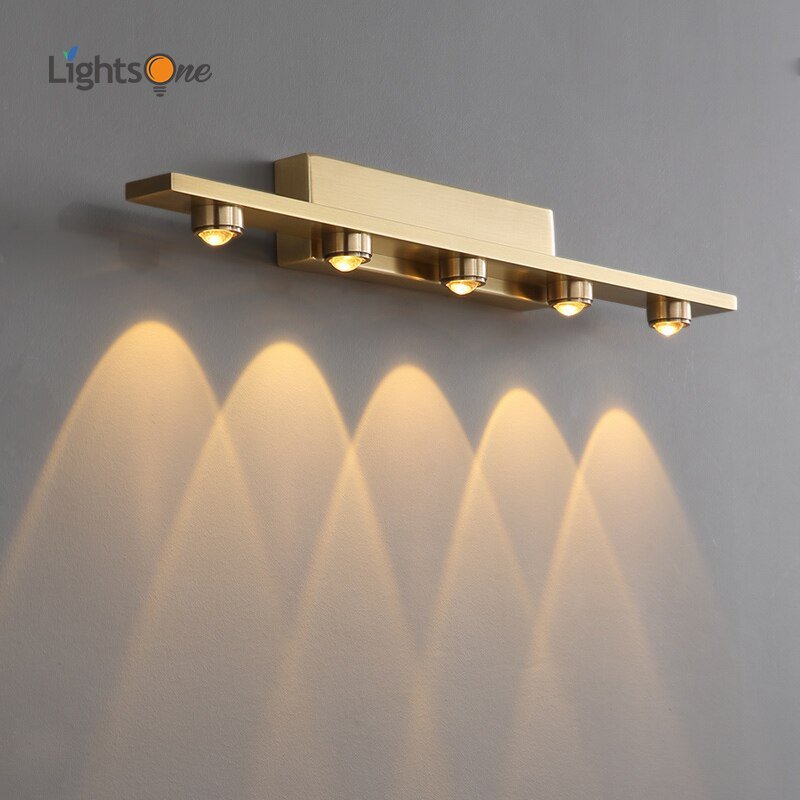 All copper LED wall lamp aisle mural window living room creative mirror front wall light 1