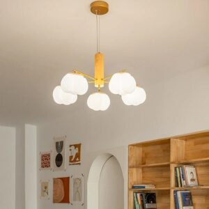 Cotton chandelier Japanese style cream log wind persimmon creative minimalist living room dining room lighting fixtures 1