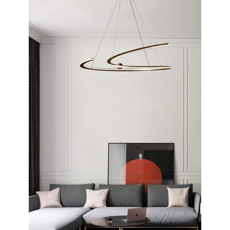 Italian Style Minimalist Pendant Light Irregular Line Living Room Designer Acrylic Lamp Chandelier Bedroom Luminaire Suspension 3