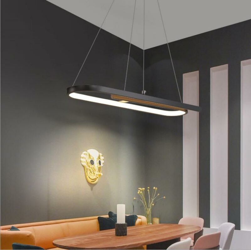 New restaurant Pendant lights Nordic modern minimalist led Lamp industrial bar table long  lamp decorative Light Fixtures 2