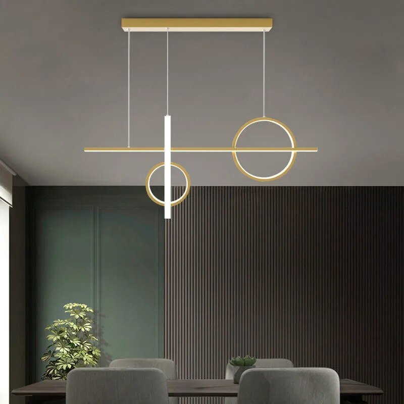 Nordic Led Modern Minimalism Gold/Black Island Art Chandelier Kitchen Living Room Design Study Indoor Household Chandelier 5