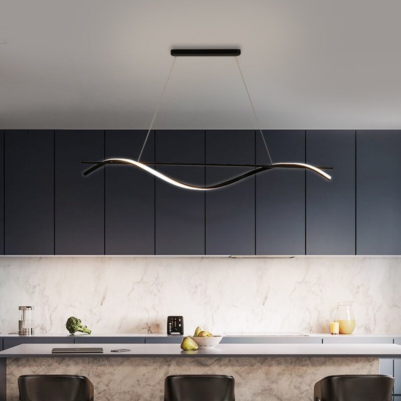 Minimalist Office Lamp Dining Room Pendant Lights Modern Chandelier For Kitchen Long Table Black Indoor Smart Fixtures 1