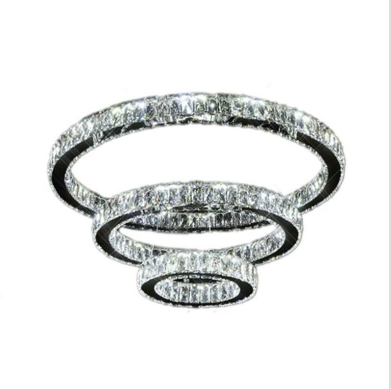 New LED O Round Ring  Chandelier Lighting  For Living Room Hanging lamp K9 Crystal Luxury Circle Lights Lamp For Villa Hotel 6