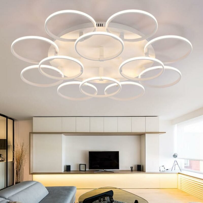 New  creative round led Ceiling Light For  living room  lamps with remote control Adjustable brightness  For   Bedroom Dining 2