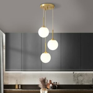 LED Glass Ball Pendant Lamp Modern Fixtures Chandelier Lights for Home Dining Room Indoor Hotel Lobby Decor Stairs Hanging Lamp 1