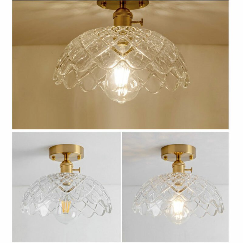 Japan Glass ceiling lamp Single Head Ceiling Light Clear glass Carved light fixtures lighting Wall ceiling For living room light 6