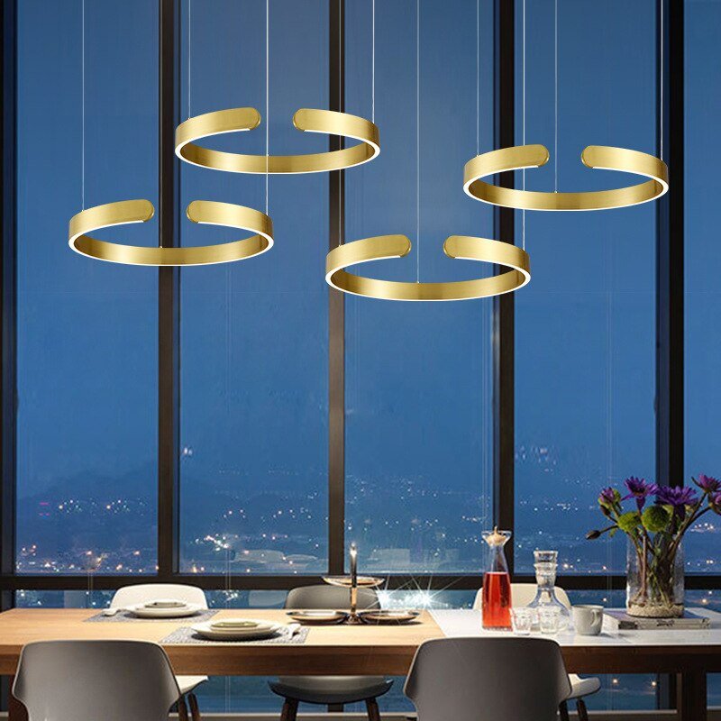 New Italian Led Dining Table Pendant Lamp Designer Creative C- Shaped  Living Room Dining Room Bar Indoor Ceiling Hanging Lamp 1