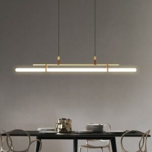 Minimalism Led Pendant Lamp Black Gold Leather Dining Table Pendant Lamp Eden Modern Long Tube Pendant Lamp 1