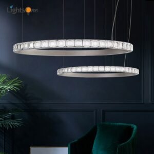 Modern light luxury living room ring crystal pendant lamp simple dining room bedroom ring pendant lights 1