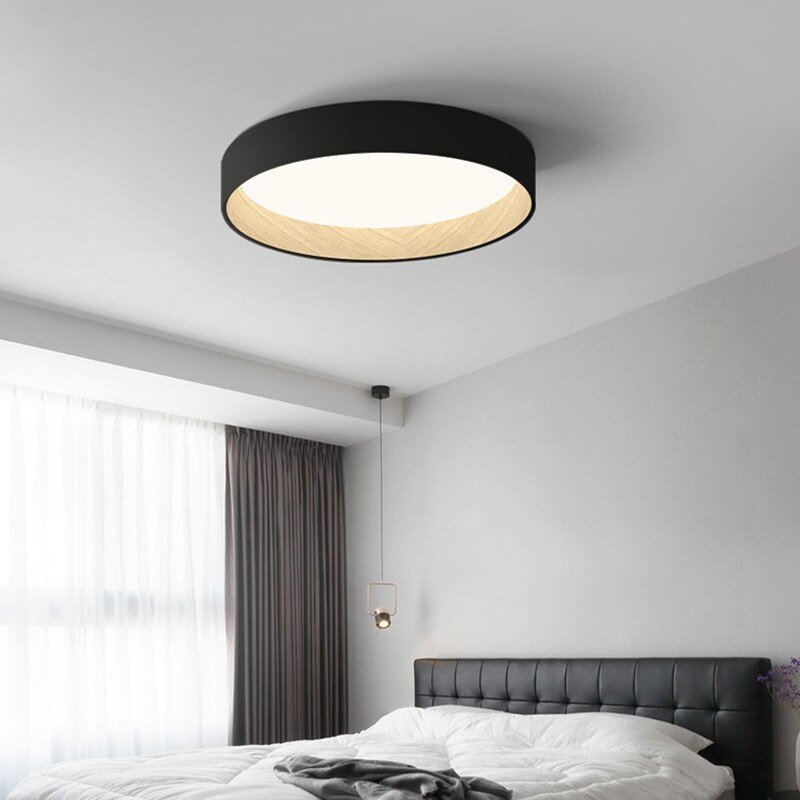 Wabi-sabi Minimalist Led Ceiling Lamp Modern Wood Grain Light for Bedroom Study Bedroom Acryl Home Decorative Lighting Appliance 3