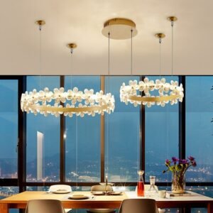 Nordic  Modern Simple Living Room Light Luxury Crystal  Pendant Lights Creative LED Restaurant Art Bar Warm Bedroom Lamp Fixture 1